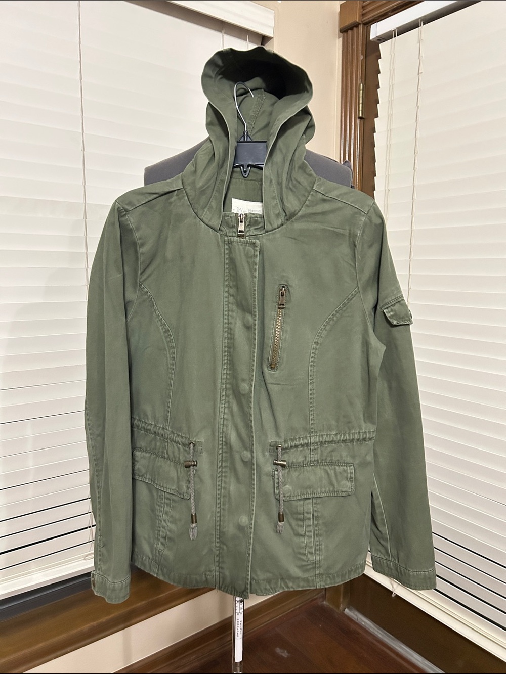 Sky and Sparrow Olive Garden 100% cotton Utility Hooded Jacket women’s Large